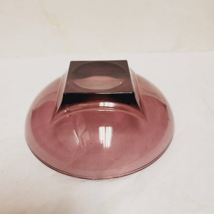 Vintage Hazel Atlas Footed Amethyst Purple Glass Bowl Midcentury SET of 7