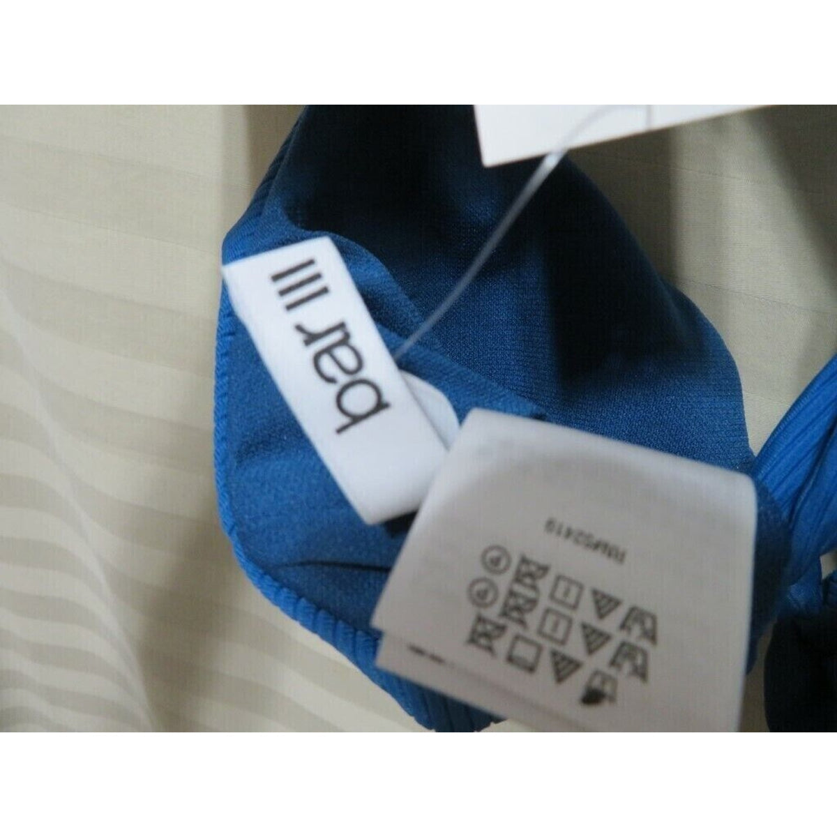 Bar III "Like It Or Knot" Swim Top - Marine Blue - Size MEDIUM swimwear textured