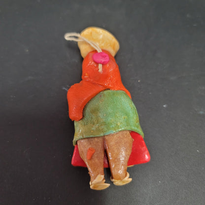 Vintage Handmade Salt Dough Christmas Ornament Peruvian Woman With Baby