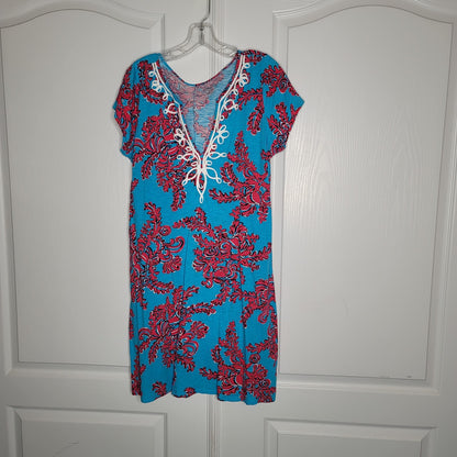 Lilly Pulitzer Brewster Dress Rhode Island Reef Cerulean Cap Sleeve Blue XL
