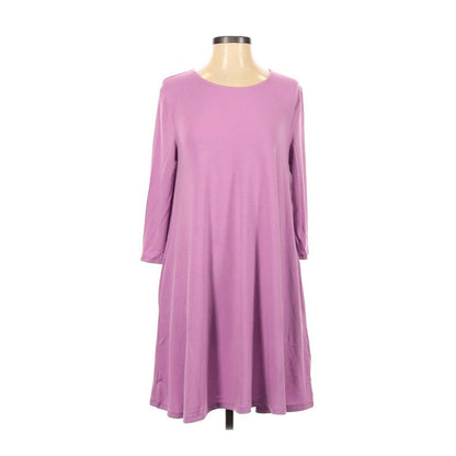 Zenana Premium NEW Casual Shirt Dress 3/4 Sleeve Scoop Neck Size Small