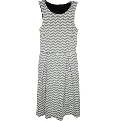 41 Hawthorn Stitch Fix Jace Fit & Flare Dress Chevron Gray White Size Small