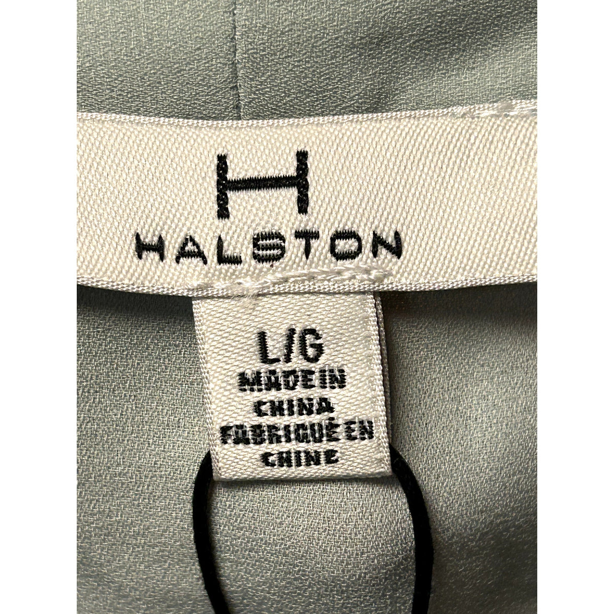 H By Halston NWT Aqua Gray Split Neck Cap Sleeve Blouse Top Size Large