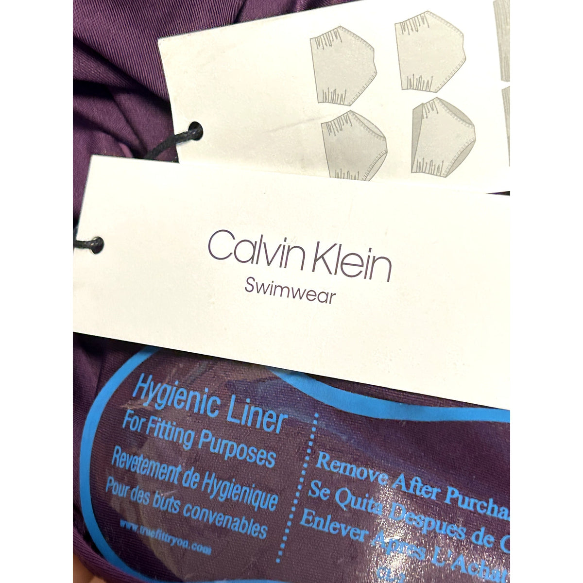 Calvin Klein NWT Purple Port Liquid Convertible Swim Bottoms Size Small
