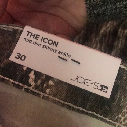Joe’s NEW Snake Skin Pattern Jeans Icon Mid Rise Skinny Ankle Size 30