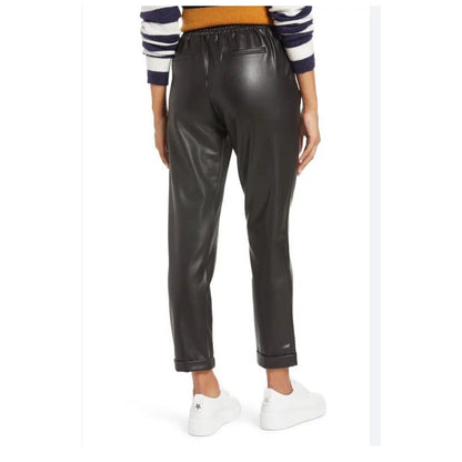 Halogen Atlantic Pacific Faux Leather Pull On Pants Sz Large in Black NWT