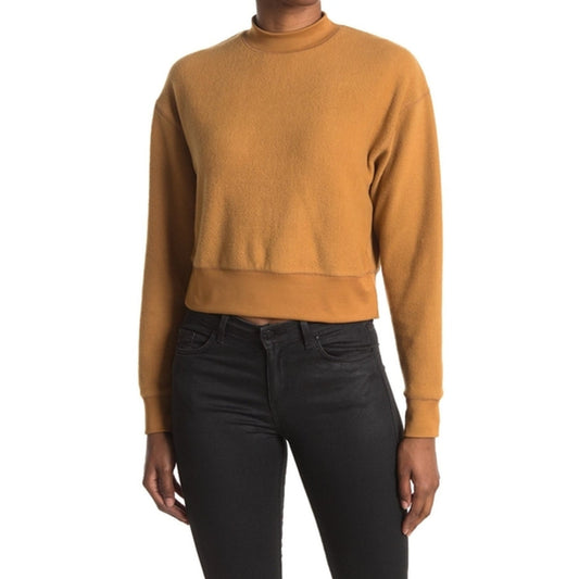 Abound NWT Mock Neck Fleece Pullover Sweatshirt in Tan Dale Medium