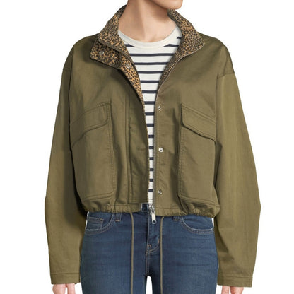 Current/Elliott NWT The Cropped Infantry Olive Green Jacket Size 2