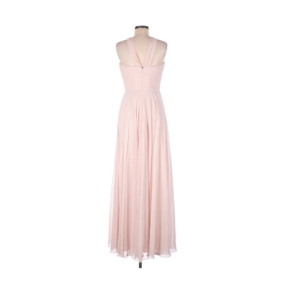Dessy Collection Light Blush NEW RuCHED Bodice Chiffon Formal Dress Gown Size 4