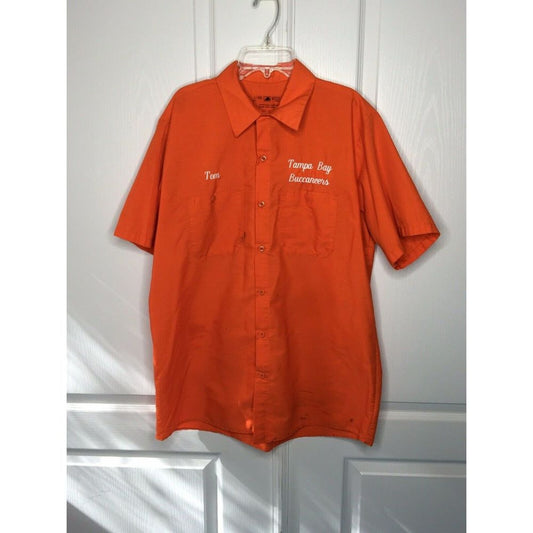 Red Kap Tampa Bay Buccaneers Work Shirt NFL TOM large short sleeved embroidery