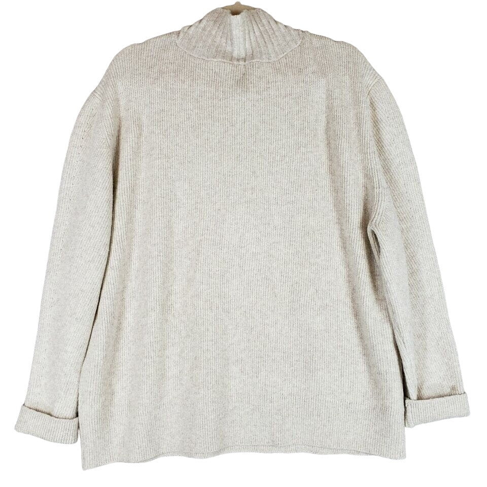 Treasure & Bond Quarter Zip Mock Neck Sweater Sz Small in Beige Oatmeal NWT