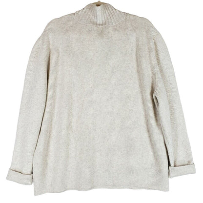 Treasure & Bond Quarter Zip Mock Neck Sweater Sz Small in Beige Oatmeal NWT