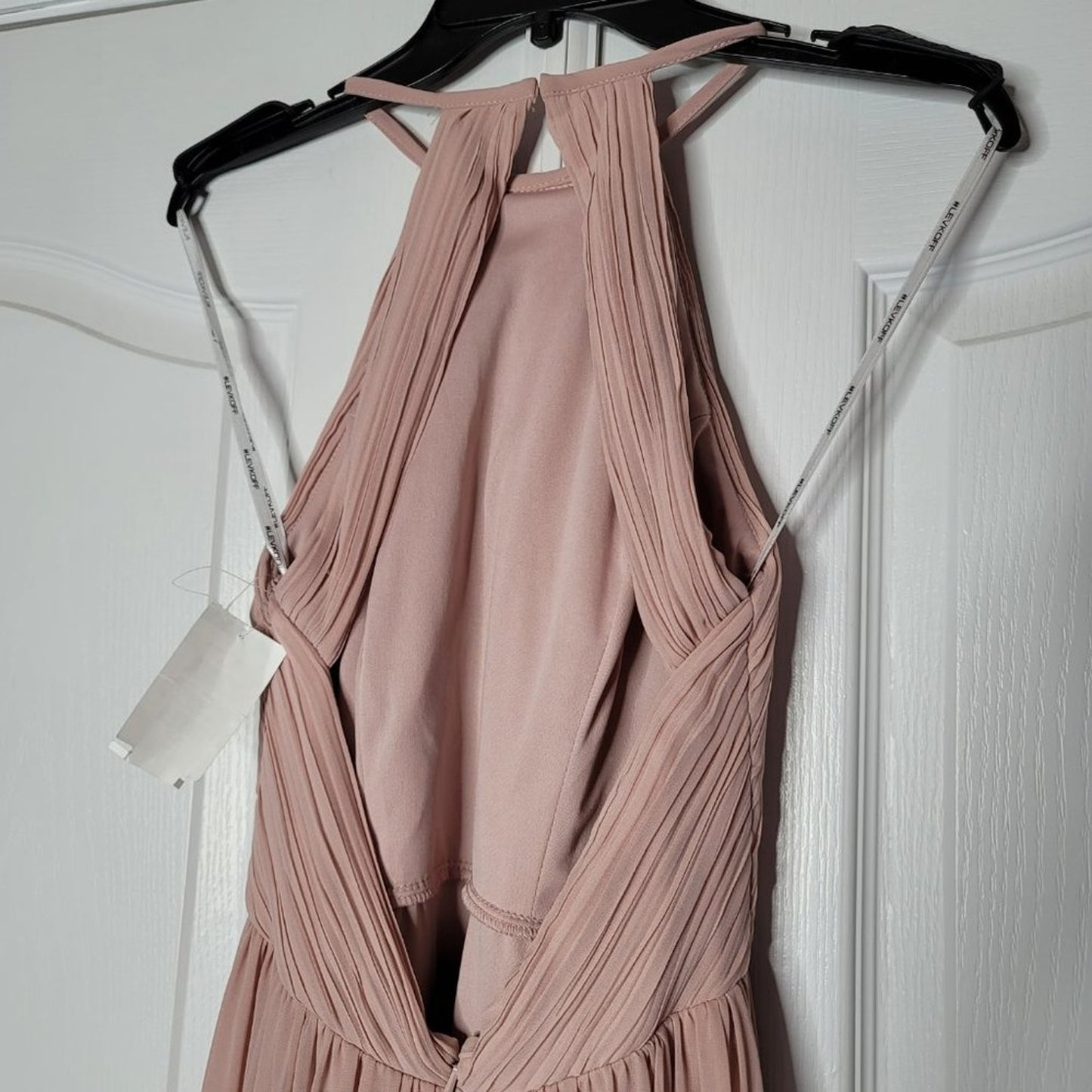 Bill Levkoff Frost Rose High-Neck Long Bridesmaid Dress NEW Size 0 Maxi Formal