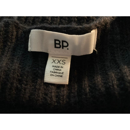 BP. V-Neck Rib Knit Long Sleeve Sweater Size XXS/2XS Black NWT