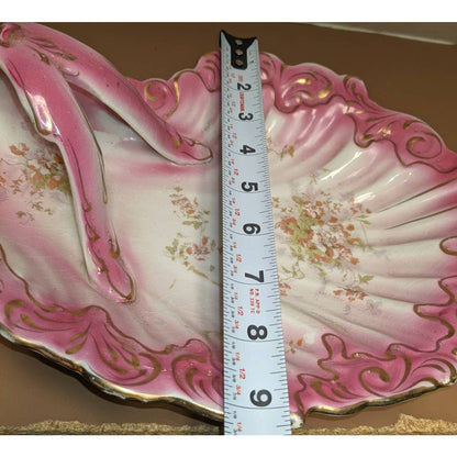 Limoge occo french porcelain dish with handle NAPPY candy  florals