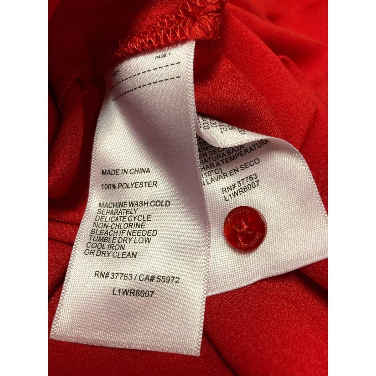 Laundry By Shelli Segal Blouse Large Goji Red NEW Bishop Sleeve Cross V-Neck top