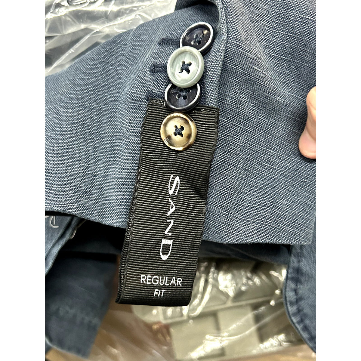 Sand Jean Saron Style Cotton Linen Blue Blazer Size 52 Regular Coat Jacket NEW