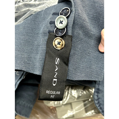 Sand Jean Saron Style Cotton Linen Blue Blazer Size 52 Regular Coat Jacket NEW