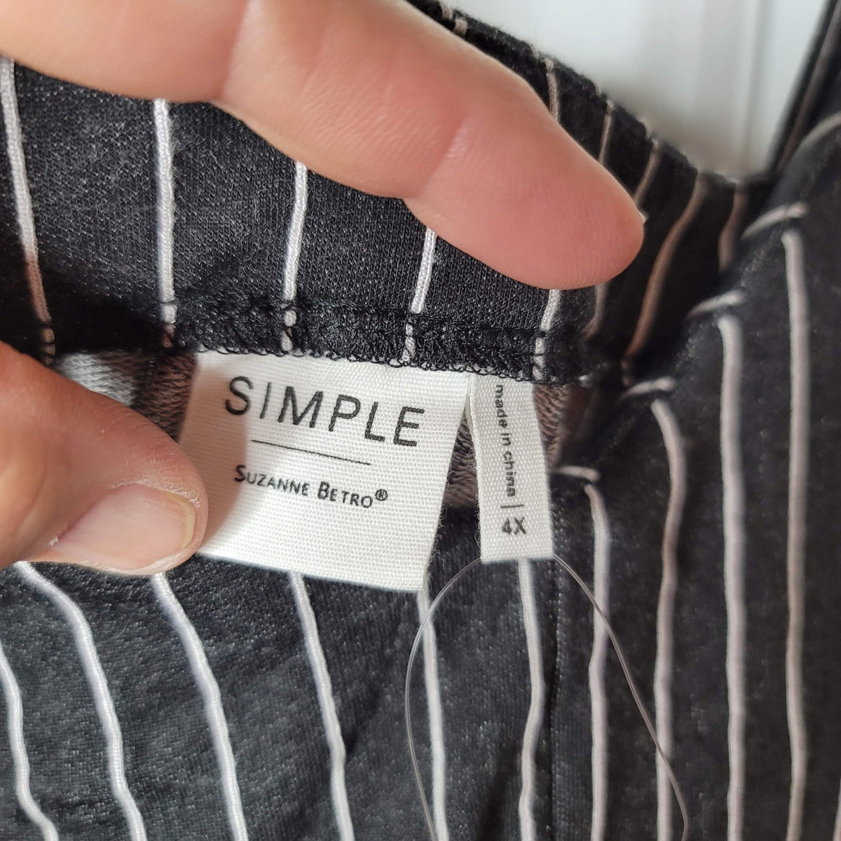 Simple Suzanne Betro Sleeveless V-Neck Jumpsuit Striped Black/White Size 4X