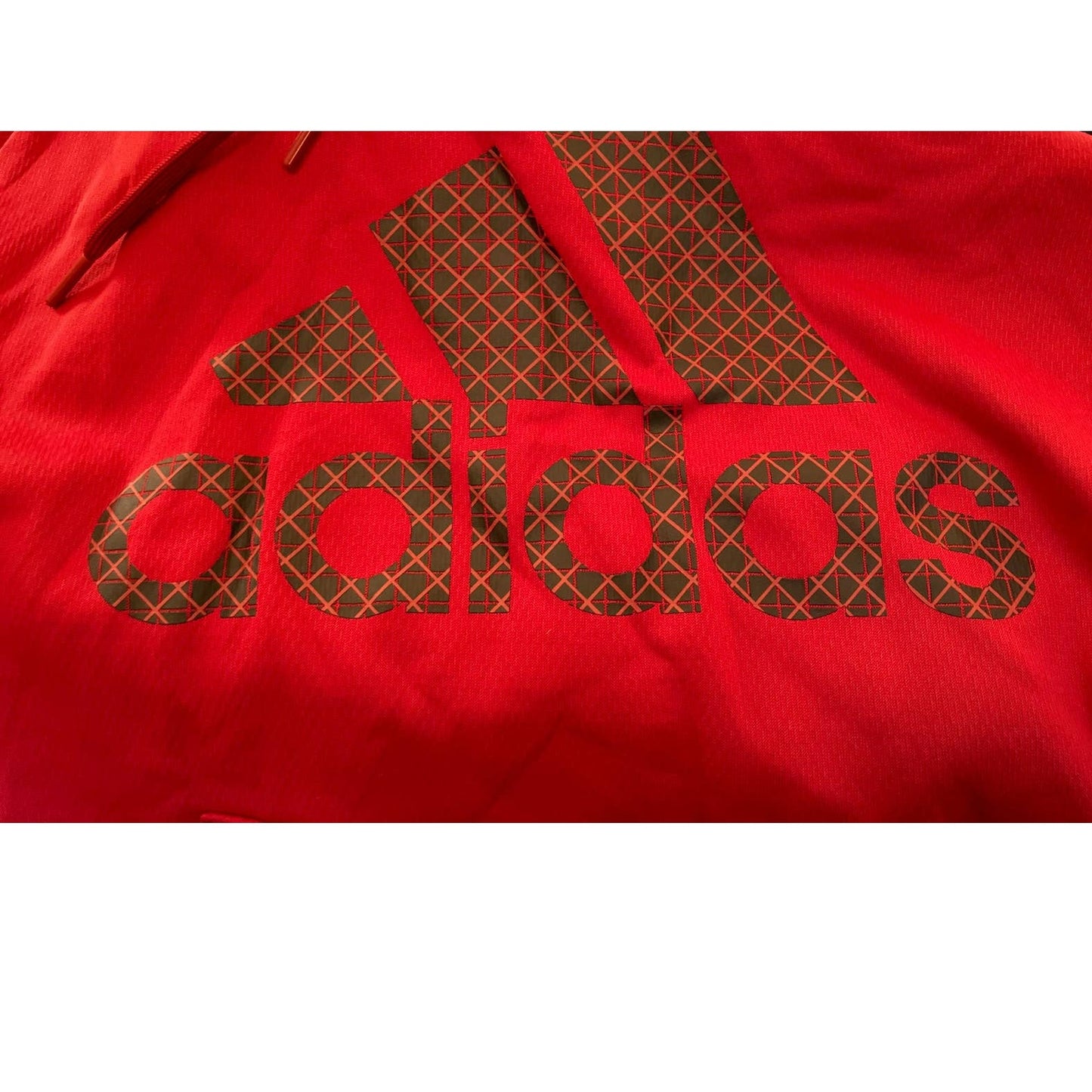 Adidas Climawarm Pullover Drawstring Graphic Hoodie Size Medium Red NWT