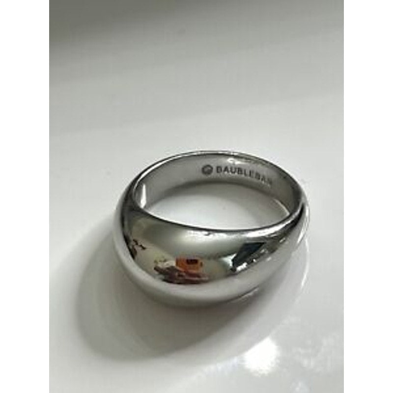 Baublebar Maro Dome Minimalist Ring Signed Inside Silver Plated Brass Size 7