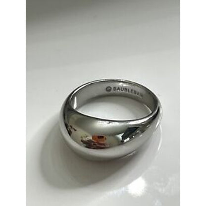 Baublebar Maro Dome Minimalist Ring Signed Inside Silver Plated Brass Size 7