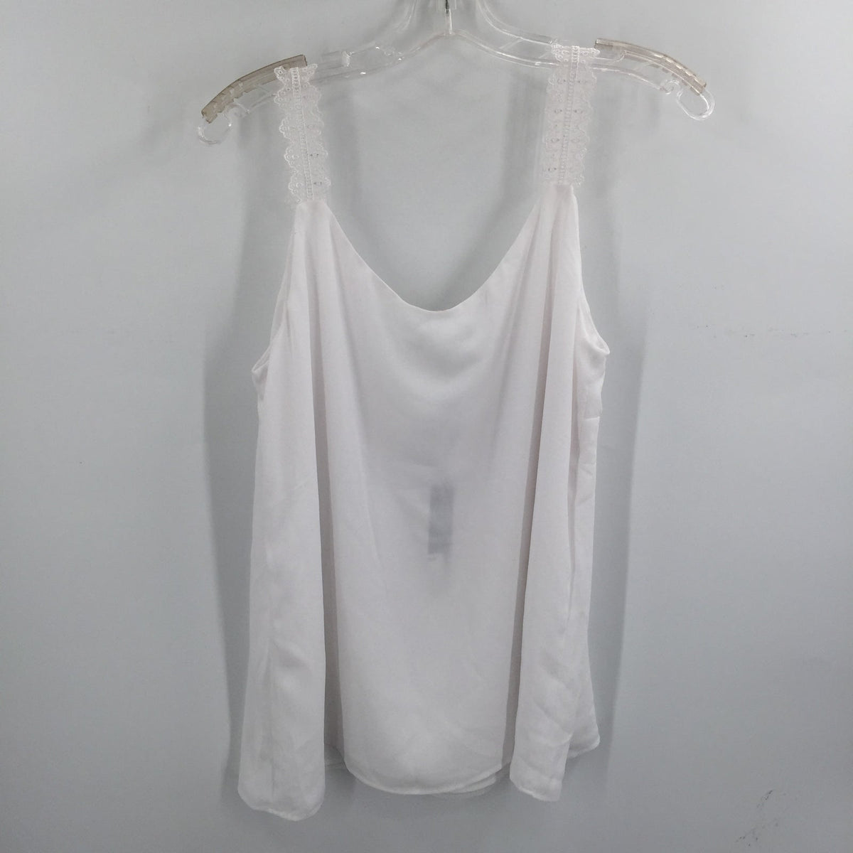 T Tahari Women's Breaker Cami Top Lace Strape Sleeveless White Size Large NWT