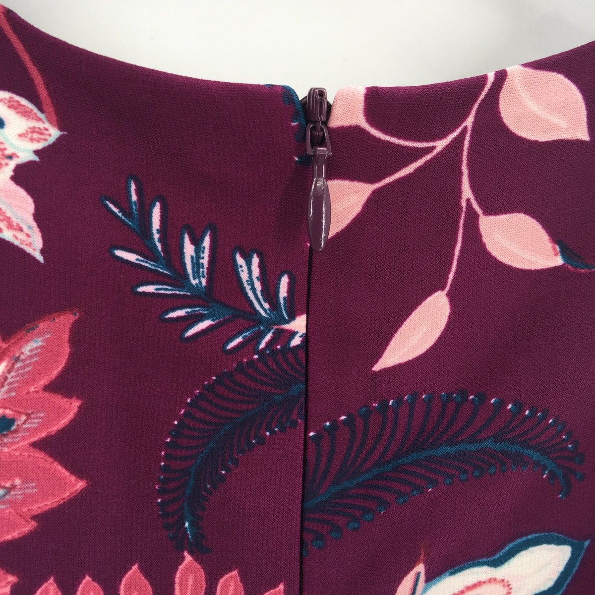 Eliza J Floral Aubergine Long Sleeve Midi Dress Size 4 in Maroon Multicolor NWT
