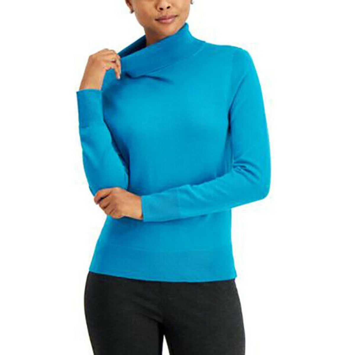 Charter Club NWT Turtleneck Sweater Long Sleeves Dreamy Aqua Size Small