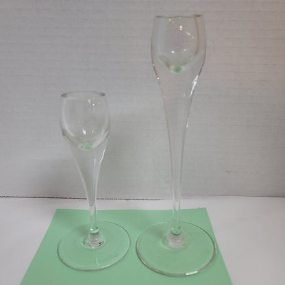 Rosenthal Graduating Pair clear Glass crystal marked Candlesticks Candle Glass