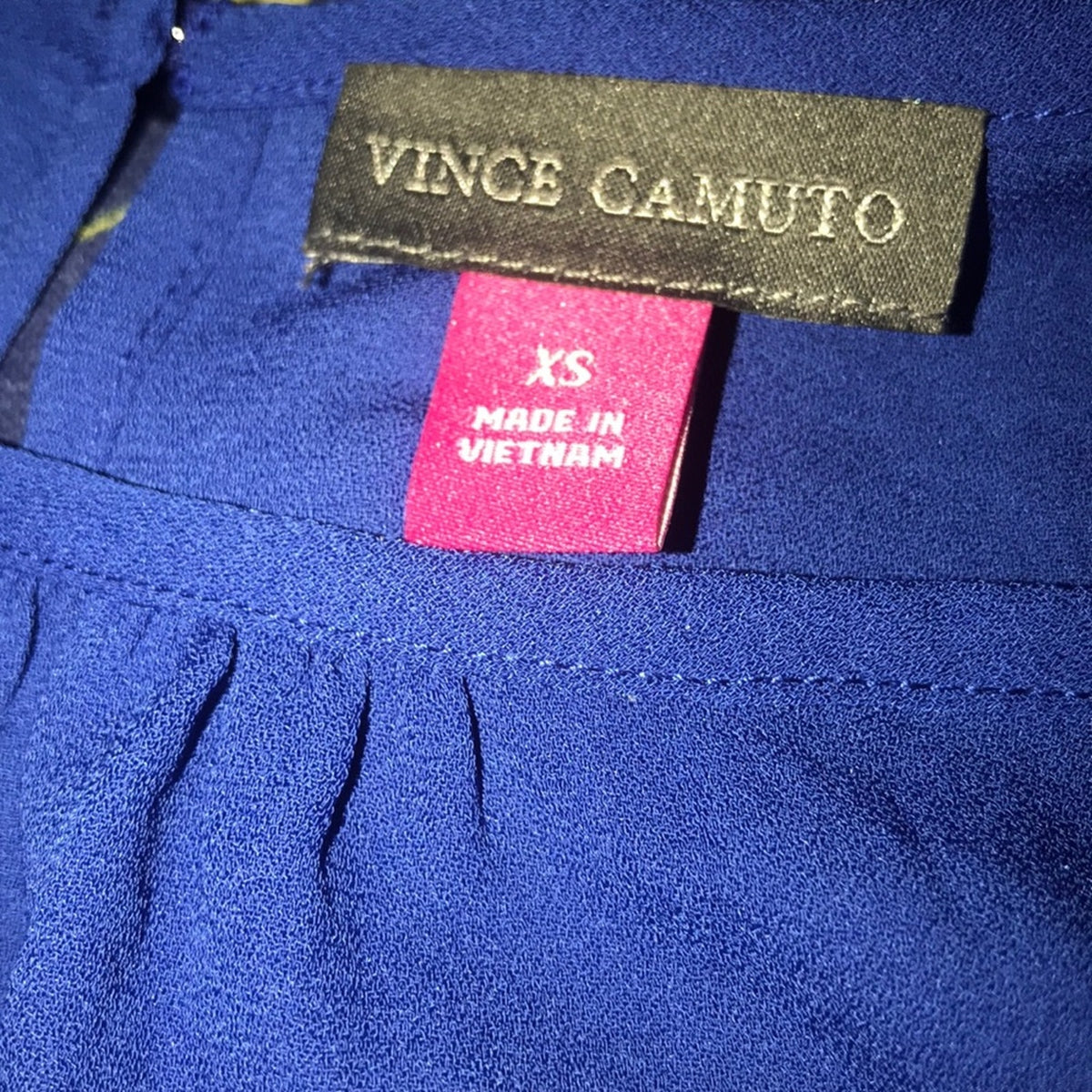 Vince Camuto Drawstring Sleeve Rumpled Blouse Size extra Small XS blue top
