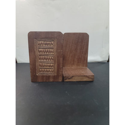 Superb Handtooled Arts and Crafts Wood Bookends Walnut ENGLISH CLASSIC