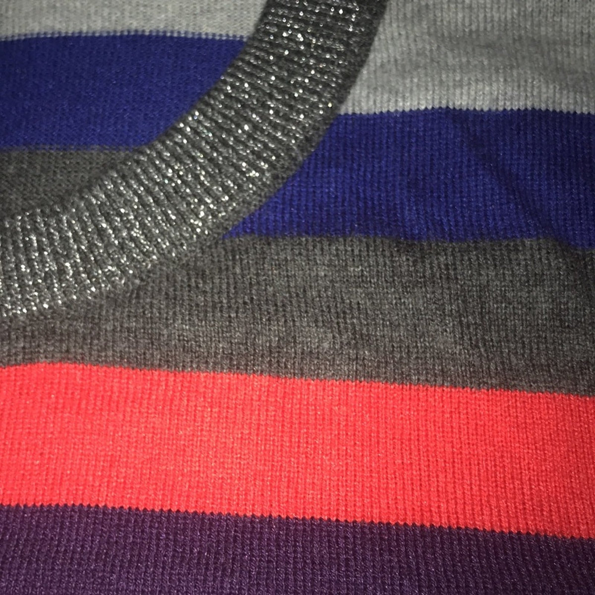 Court & Rowe NEW Metallic Stripe Sweater XLarge