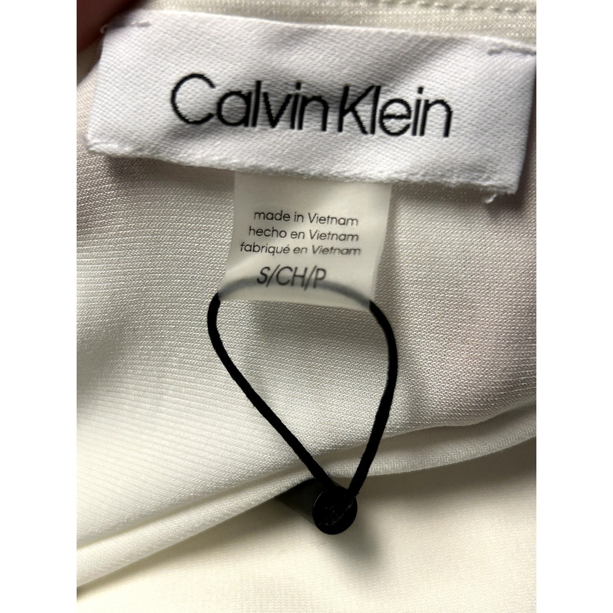 Calvin Klein NWT Gold Embellished-Neck Blouse Top Cream Size Small