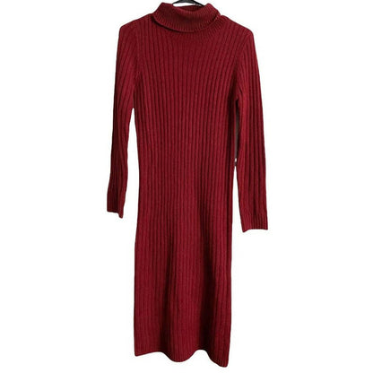 BB Dakota by Steve Madden Turtleneck Midi Sweater Dress XS/Extra Small Wine NWT