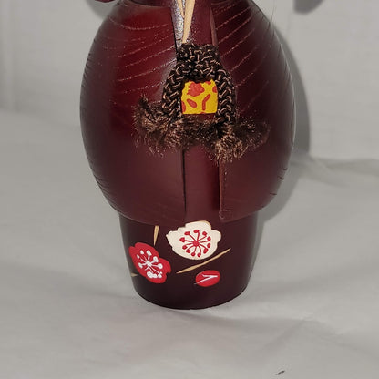 Kokeshi Japanese Geisha Kimono Wood Doll Toy Handmade Flowers Handpainted