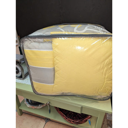Madison Park Lola 7 Pieces California King Comforter Set Yellow Gray NEW