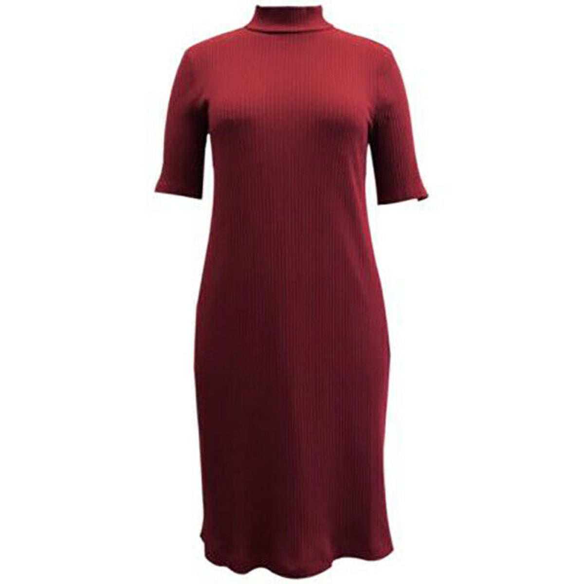 Style & Co NWT Ribbed Mock-Neck Midi Dress Cherry Pie Petite Medium