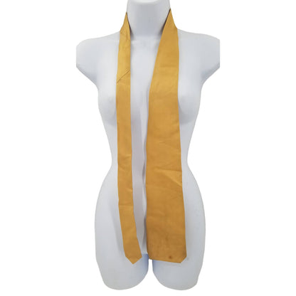 Vintage J Byrons Swiss Silk Mens Neck Tie Gold Yellow SQUARE BOTTOM WIDE
