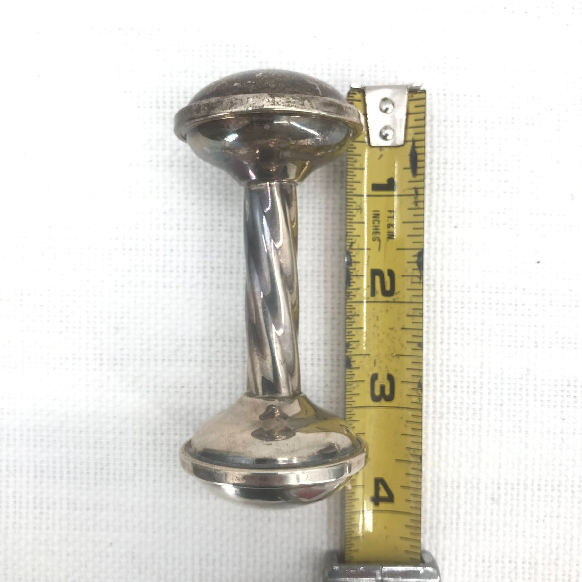 Lullaby Sterling Twisted Barblell 1945 Baby Rattle Toy Engraved 1969