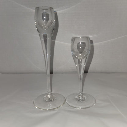 Rosenthal Graduating Pair clear Glass crystal marked Candlesticks Candle Glass
