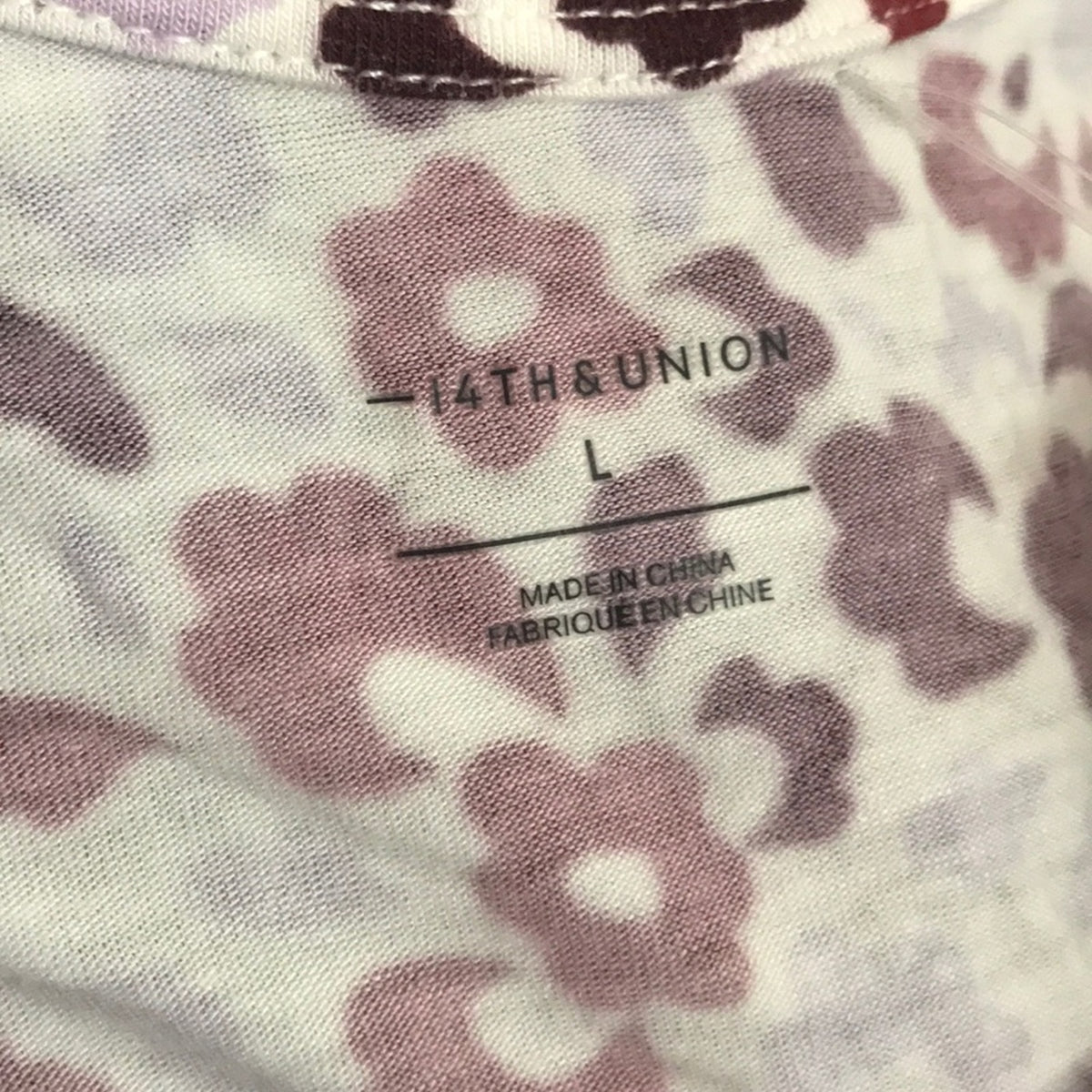 14th & Union White Burgundy Floral Tank Size Large