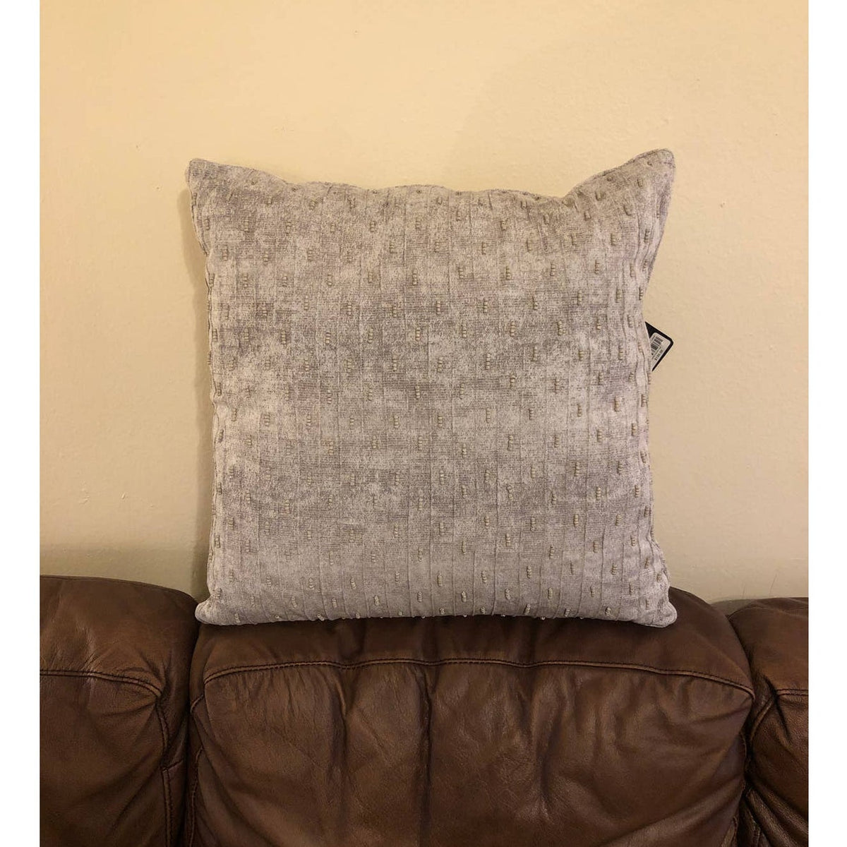 Hotel Collection Eclipse Beaded Texture 20" Square Decorative Pillow NEW gray
