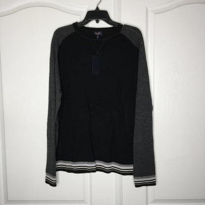 NWT Good Man Brand Pullover Sweater Long Sleeves Crew Neck Colorblock Black XL