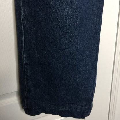 Wrangler Loose Fit Straight Leg Jeans Size 36" x 27" Denim Dark Wash HEMMED