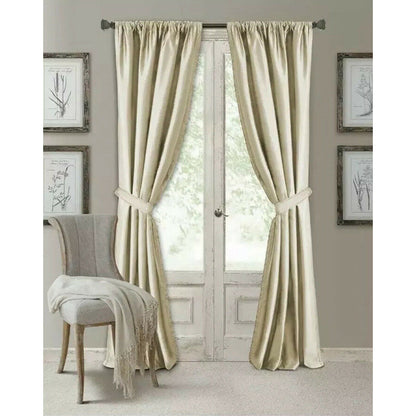 Elrene Home Versailles 52" x 84" Panel w/ tieback, Ivory LOT OF 2 pkgs. NEW