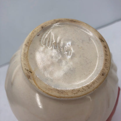 Vintage Weller Double Duckhead handle Glazed Ceramic Vase Leaves Art deco