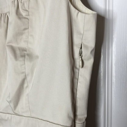 J. Crew Fitted Dress Side Zip Back Slit Ruffle Front  Classic Size 2 sleeveless