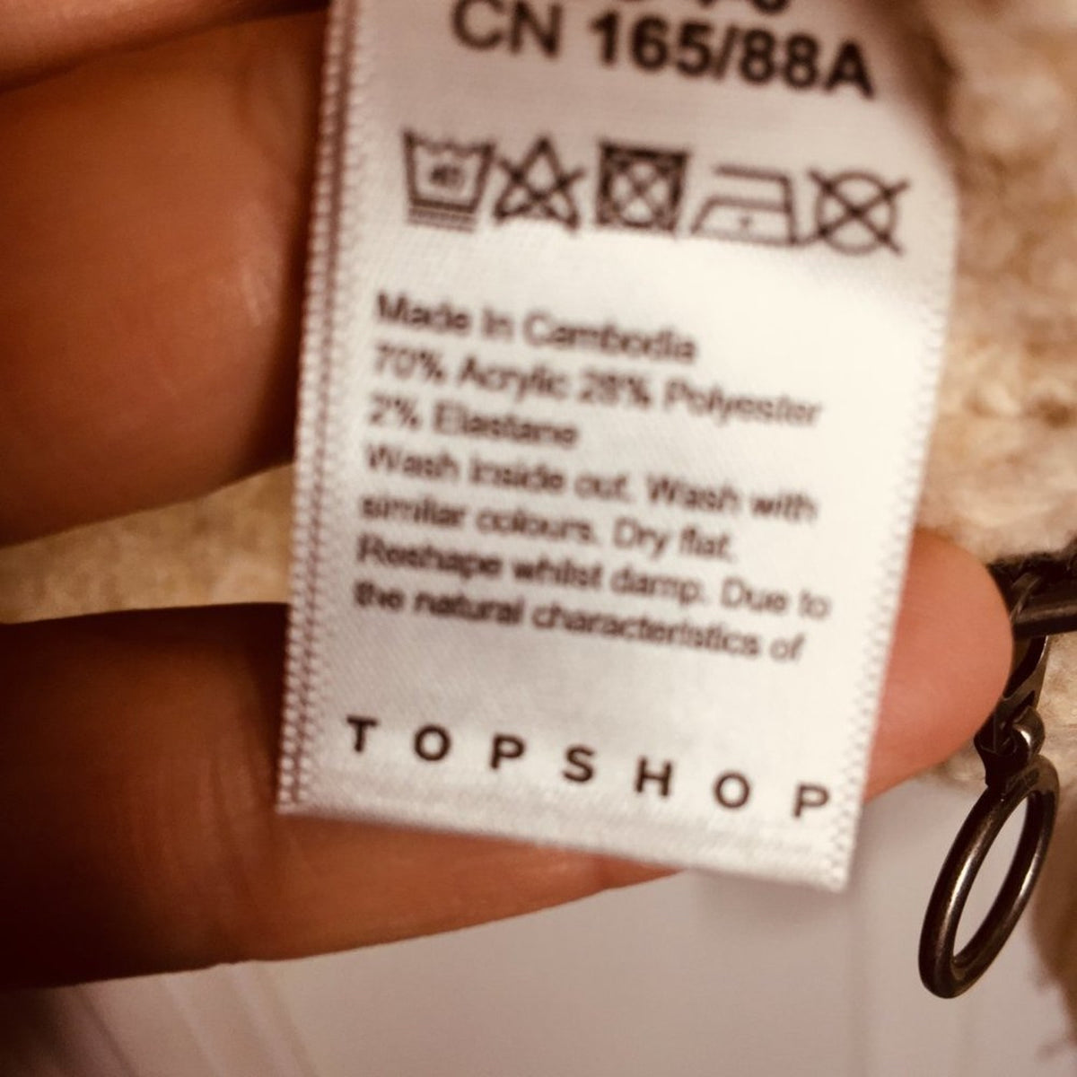 TOPSHOP small Waffle Knit Sweater Crew Neck Long Sleeve Oatmeal NEW long sleeve