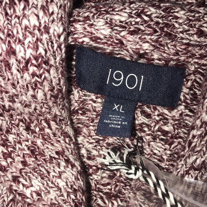 1901 Burgundy Shawl Collar Mélange Pullover XL